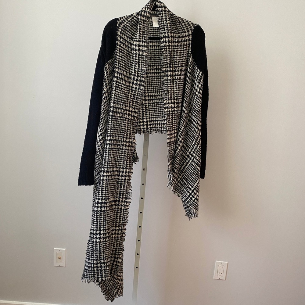 Monica Sarti Houndstooth Wool Cashmere Wrap Goth Whimsigoth Festival Witchy‎
